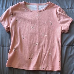 Arizona jean co pink floral crop top